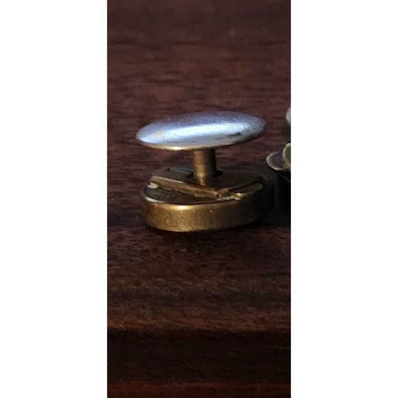 Vintage Earring-Style Cufflinks Gold Tone Retro Mens Jewelry Collectible - Picture 3 of 3